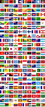 مجموعه پرچم کشورهای جهان با نام فارسی و انگلیسی | AI، PDF و JPG
